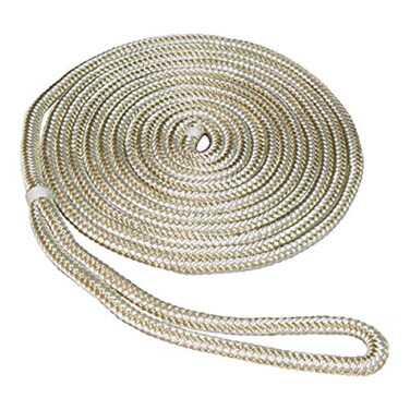 SeaSense Dockline Double Braid Nylon 5/8” x 20’ GoldWhite