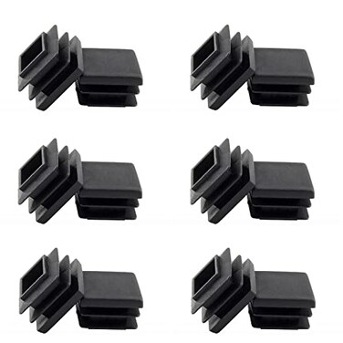 Uenhoy 30 Pcs 1" Square Plastic Plugs Insert End Caps, Black