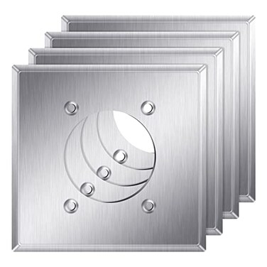 Oudain 4 Pieces Single Receptacle Wall Plate Stainless Steel