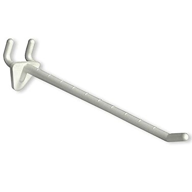 Azar Displays 800076-WHT 6-Inch Plastic Hook, White (50-Pack