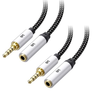 Cable Matters 2-Pack Headset Extension Cable, 3.5mm TRRS, 6ft