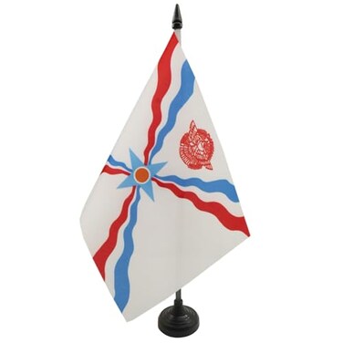 AZ FLAG Assyria Table Flag 6x8 in 100D Polyester Plastic Base