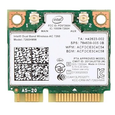 Intel Dual Band Wireless-AC 7260 WiFi Bluetooth Half Mini Card