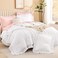Litanika King Comforter Set, 3 Pieces White Ruffle Bedding Set