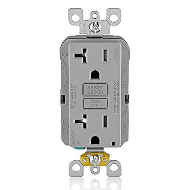 Leviton Dual-Function AFCI/GFCI Outlet, 20 Amp, AGTR2-GY, Gray
