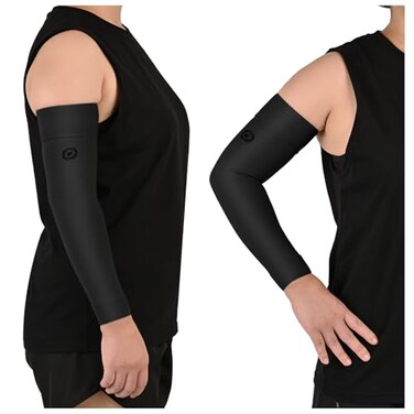 NURCOM Compression Arm Sleeve, 2 Pack, with Silicone, Black 3XL