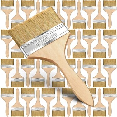 Remerry 96 Pack 4 in Paint Brush Bulk, Brushes with Wood Handle