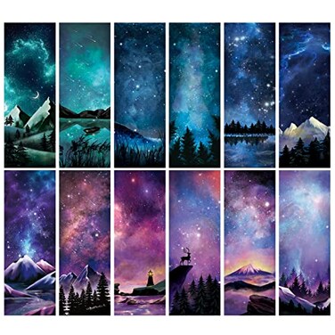 VOCHIC 60 Pcs Book Marks for Reading Space Starry Night Bookmarks Bulk