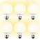 TORCHSTAR 6-Pack G25 LED Light Bulbs, 5W 450LM, Dimmable, 2700K