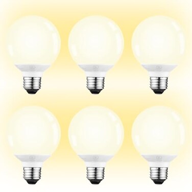 TORCHSTAR 6-Pack G25 LED Light Bulbs, 5W 450LM, Dimmable, 2700K