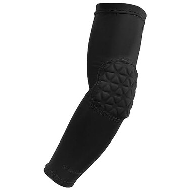 CHAMPRO Tri-Flex Compression Arm Sleeve with Elbow Padding, Small, Black