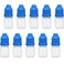 Newzoll 5mL Empty Plastic Clear Dropper Bottles, 10PCS, Blue Cap