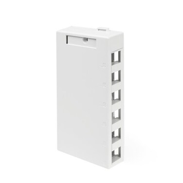 Leviton QuickPort Surface Mount Housing, 6-Port, 41089-6WP, White