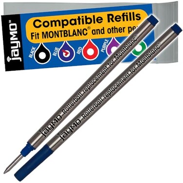 Jaymo Replacement for Montblanc 105159 - Rollerball Pen Refill - 2 Blue
