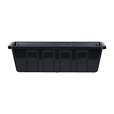Novelty RootVessel Poly-Pro Plastic Flower Box Planter, Black, 18-Inch