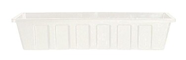 Novelty RootVessel Poly-Pro Plastic Flower Box Planter, White, 30-Inch