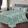 Vonty Satin Full Mint Green Sheets, FittedFlat2 Pillowcases
