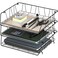 Simple Houseware Stackable Wide Entry Letter Tray, Wire Grid, Black