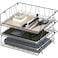 Simple Houseware Stackable Wide Entry Letter Tray, Wire Grid, Black