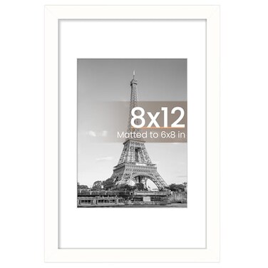 upsimples 8x12 Picture Frame, Wall Decor Photo Frames, White 1 Pack
