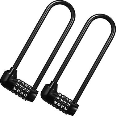 Shimeyao 2 Pieces 6 Inch Long Shackle Combination Lock 4 Digit Code