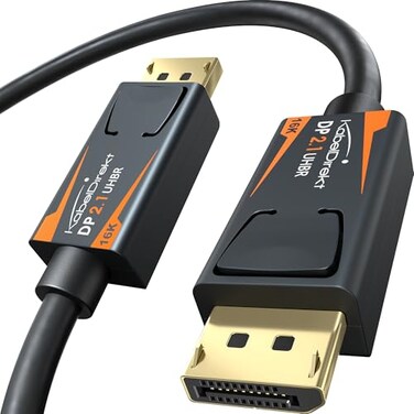 KabelDirekt – 16K Gaming DisplayPort Cable 2.1 – 3ft – DP80, 80Gbps