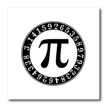 3dRose Pi Symbol Circle 6x6 Iron on Heat Transfer for White Material
