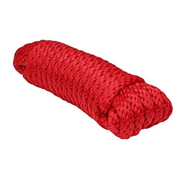 Extreme Max 3008.0139 Solid Braid MFP Utility Rope - 5/8" x 50', Red