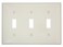 Leviton 3-Gang Toggle Device Switch Wallplate, 80711-T, Light Almond