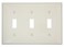 Leviton 3-Gang Toggle Device Switch Wallplate, 80711-T, Light Almond
