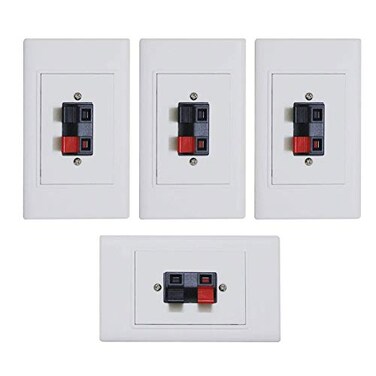 USHANLIN Speaker Wall Plates with Terminal Block (4Pack, 2 Terminal