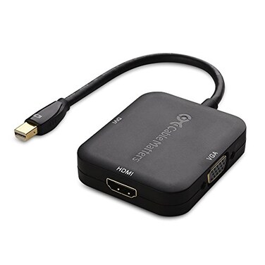 Cable Matters Mini DisplayPort to HDMI VGA DVI 3-in-1 Adapter, Black