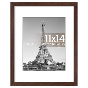 upsimples 11x14 Picture Frame, Wall Decor Photo Frames, Brown 1 Pack