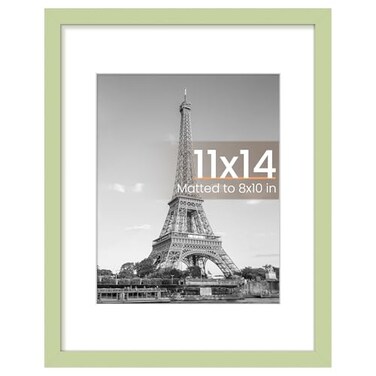 upsimples 11x14 Picture Frame, Wall Decor Photo Frames, Green 1 Pack