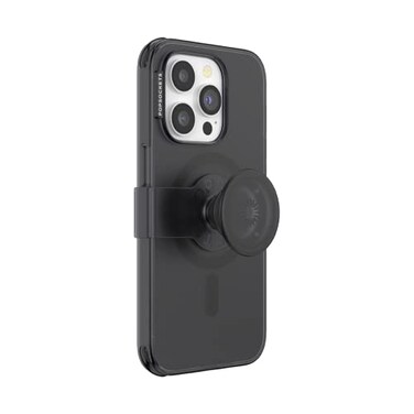 PopSockets iPhone 14 Pro Phone Case with MagSafe- Transluscent Black