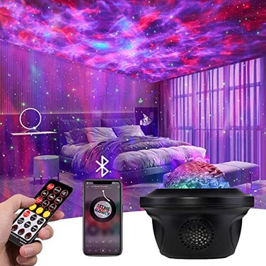 Ludyhevy Galaxy Projector, Star Projector Bluetooth Speaker Timer for Bedroom