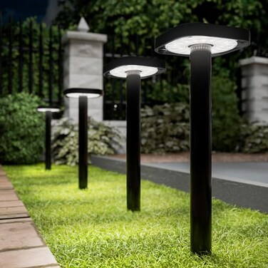 Sunco Lighting Sunco 4 Pack Square Solar Pathway Lights Outdoor, 2CCT, 2W, Dimmable