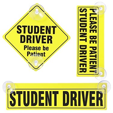 Frienda 3 Pack Student Driver Window Cling with Suction Cup Stickers