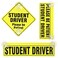 Frienda 3 Pack Student Driver Window Cling with Suction Cup Stickers