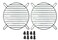 coolerguys 80mm Straight Wire Finger Grill Black with Screws (2 Pack