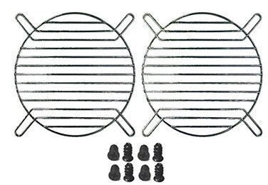 coolerguys 80mm Straight Wire Finger Grill Black with Screws (2 Pack