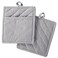 DII 100% Cotton Solid Chambray Kitchen Set, Potholders, Gray, 2 Piece