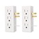 Cable Matters 2-Pack 6 Outlet Splitter, Grounded Side Access Wall Tap
