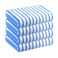 JML Microfiber Bath Towel Sets, 4 Pack, 27" x 55", Cabana Stripe Blue