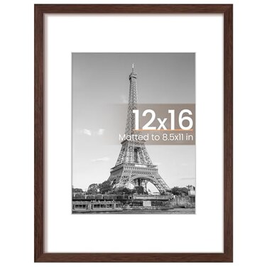 upsimples 12x16 Picture Frame, Wall Decor Poster Frames, Brown 1 Pack