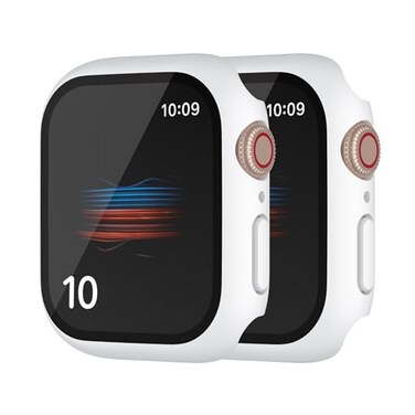 HANKN 2 Pack Matte Hard Case for Apple Watch Series 9 8 7 41mm, White