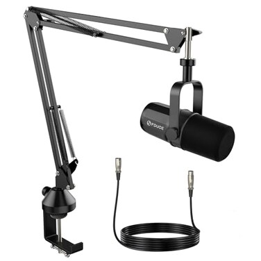 FDUCE SL40XPodcast PC Microphone, XLR Dynamic Mic Kit with Boom Arm