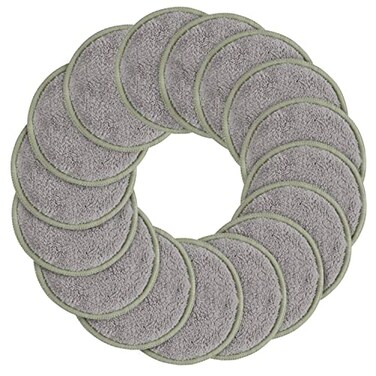 SUNLAND Reusable Makeup Remover Pads,Round 3.15inch,16 Pack,Lightgrey