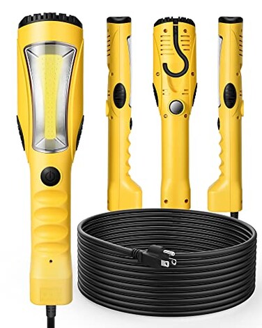 DEWENWILS 25ft COB LED Work Light 1200LM with Magnet HookCord, ETL