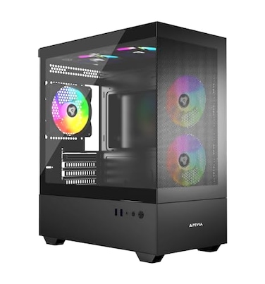 Apevia Phantom-MESH-BK Micro-ATX Mesh PC Case with 5X 120MM ARGB Fans
